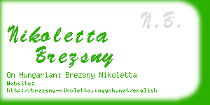 nikoletta brezsny business card